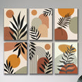 Set of 6 Abstract Art Wall Frames Multicolor Wood 8x11