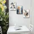 Set of 3 Wooden Abstract Wall Art Frames Multicolor 8x11