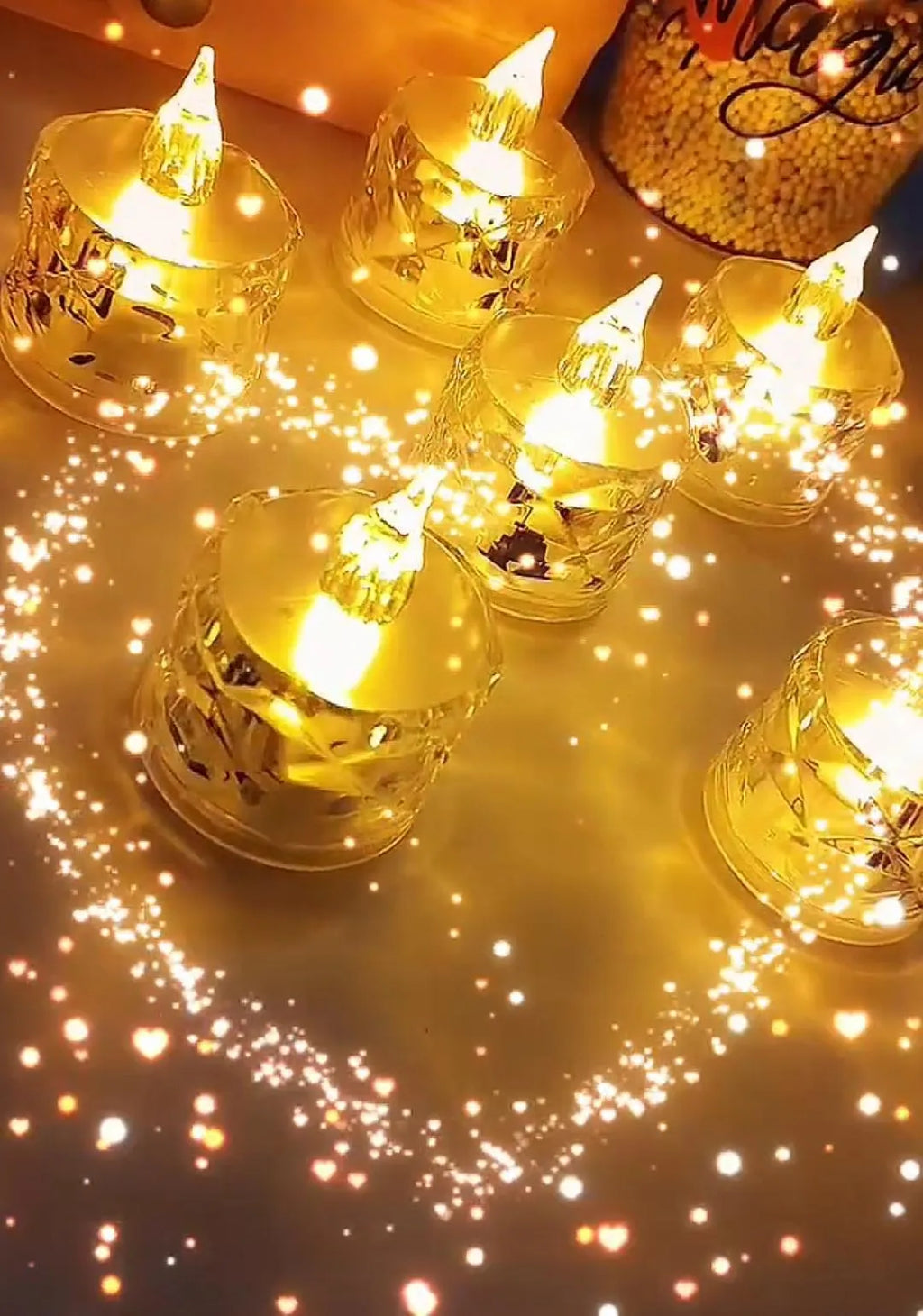 Silver Crystal LED Candles Pack of 12 Battery Operated